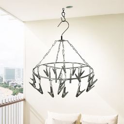 urbanware 25 Clips - Stainless Steel Round Cloth Dryer/Clothes Drying Stand/Hanger with Clips Pins (Clothes Peg) Heavy Rubber Grip Clip Stainless Steel Cloth Clips (Silver) Stainless Steel Cloth Clips-picture-7