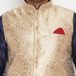 jbn creation Men Silk Blend Kurta Dhoti Ethnic Jacket Set image 4