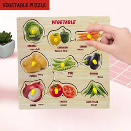 shalafi Educational Learning Board Shapes Vegetable Names Puzzle Learning toys for kids image 4