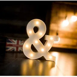satyam kraft Marquee Alphabet Shaped Led Light (Symbol - &) Table Lamp (22.5 cm, Yellow) - 1 Piece. Table Lamp image 3