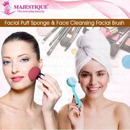 MAJESTIQUE Mushroom Head Sponge with Facial Cleansing Brush - Assorted image 5