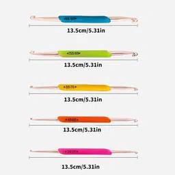 gemsy Double side Crochet Hook Set – 5 Sizes (2mm-10mm) Rubber Grip, Knitting Needles Knitting Pin image 5