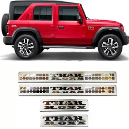 national auto Sill Plate/Door Foot Step in Stainless Steel. For THAR-ROXX (Set of 4 Pcs) Door Sill Plate-picture-20