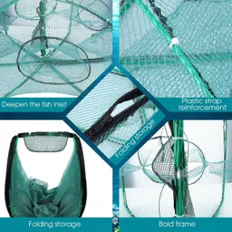 anu Foldable Fishing Trap Net (6 Holes) Aquarium Fish Net image 2