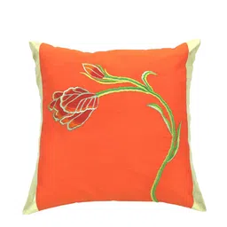 ANS Red & Orange Set of 2 Floral Square Cushion Covers image 4