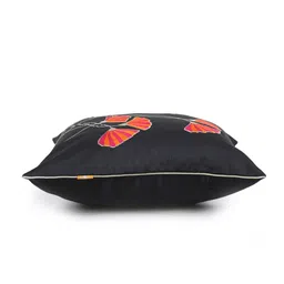 ANS Black & Pink Set of 2 Floral Square Cushion Covers image 3