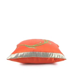 ANS Red & Orange Set of 2 Floral Square Cushion Covers image 3