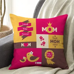 Indigifts Mom Love You Forever Printed Pre-Filled Cushion-image-30