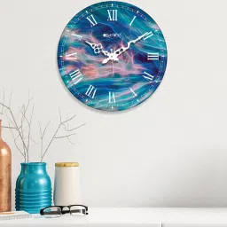 olive tree Triad Multicolour Engineered Wood Wall Clock image 1