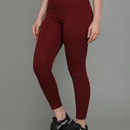 Women Solid Maroon Track Pants-image-20