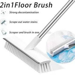 seox 2 in 1 Tiles Cleaning Brush Floor Scrub with Long Handle 120° Rotatable Bathroom Plastic Wet and Dry Brush image 3