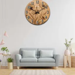 olive tree Flowers 15 Inches Classic Wooden Clock image 1