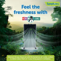 Symphony Silenzo 100 Litres Desert Air Cooler with i-Pure+ Technology (Inverter Compatible, Grey & Blue) image 4