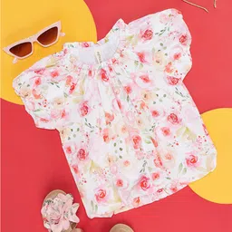 Pantaloons Junior Girls Floral Print Cotton Blouson Top-picture-24