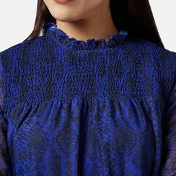 Annabelle by Pantaloons Abstract Printed Puff Sleeves Blouson Top image 2