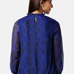 Annabelle by Pantaloons Abstract Printed Puff Sleeves Blouson Top image 5