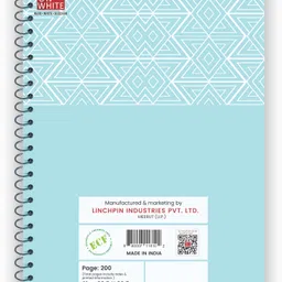 write on white PREMIUM QUALITY 5 SUBJECT SPIRAL A4 Notebook Rulled 200 Pages image 2