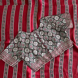 bade suhane Printed, Striped Kanjivaram Crepe Saree image 4