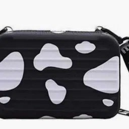 Black Men & Women Sling Bag Black & White Sling Box Bag For Women Girls with Detachable Shoulder Strap-image-2