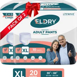 eldry Adult Diaper XL, Pant Unisex, Waist Size (36-60 Inch | 92-152 cm) Adult Diapers - XL-picture-24