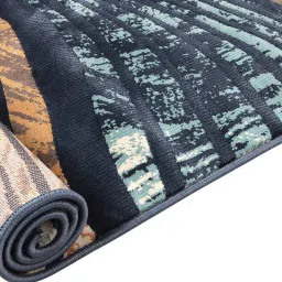 sapana carpet-mats Blue Abstract Polypropylene 5 ft X 7 ft Machine Made Carpet image 5