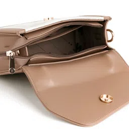 women marks Beige Women Sling Bag Multi Texture Plain image 4