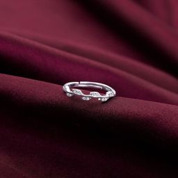 GIVA 925 Sterling Silver Rhodium-Plated CZ Studded Adjustable Finger Ring-picture-45