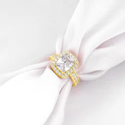 GIVA 925 Sterling Silver Gold-Plated Stone-Studded Finger Ring-picture-25