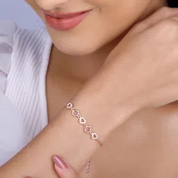GIVA Women 925 Sterling Silver Rose Gold-Plated Adjustable Link Bracelet image 3