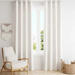 parda online White Polyster Solid 9ft Blackout Eyelet Window/Door (2 Pc)-picture-30