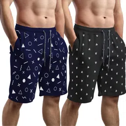 Pack of 2 Printed Men Multicolor Basic Shorts-image-11