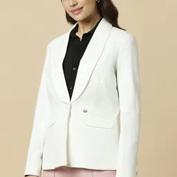 allen solly Women Solid Single Breasted Formal Blazer image 3