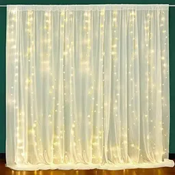 fun and flex Leaf Vines With White Net cloth and Led Light for Birthday, Wedding Decoration image 4