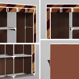 mezire Multilayer 8 Shelf Foldable Almirah – Bedroom Wardrobe for Clothes Storage Carbon Steel Collapsible Wardrobe image 4