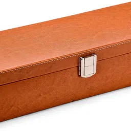 laam alif 5 Slots Orange Unisex Watch Box Organiser Watch Box image 4