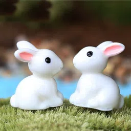 p s retail 10 pcs Rabbits - Craft Garden Miniatures (Size: Approx. 2.5 x 2cm) image 4