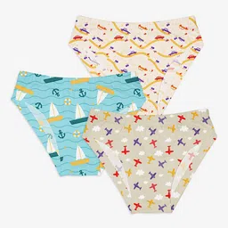 Superbottoms Boys Pack of 3 Printed Sustainable Briefs image 1