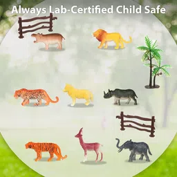 khyali 12 PC Mini Jungle Safari Realistic Wild Animal Toy Figure Playing Set for Kids16 image 4