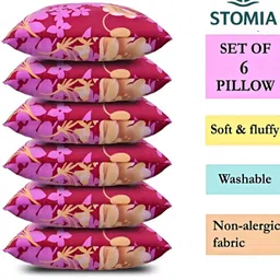 STOMIA Polyester Fibre Abstract Sleeping Pillow Pack of 6-picture-23