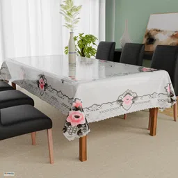 PVC 6 Seater Self Design Table Cover-image-19