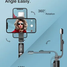 BOPUD Mobile Video Stand Bluetooth Selfie Holder With Flash Light Camera Flash Bracket Tripod, Tripod Kit, Monopod, Monopod Kit image 2