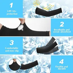 TriLok™ Kids Arm Sleeves - 2 Pairs, Black - UV Protection image 3