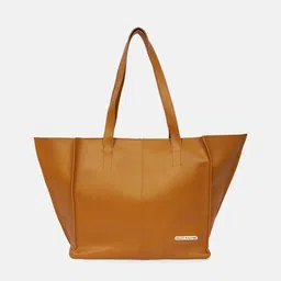 Bagsy Malone Brown PU Oversized Structured Shoulder Bag-picture-47