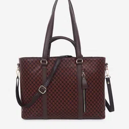 Black Spade Geometric Printed Structured Handheld Bag-image-5