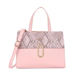 Lavie Pink Animal Printed Structured Satchel-picture-16