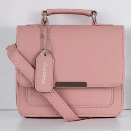 DressBerry Pink Structured Satchel Bag-picture-27