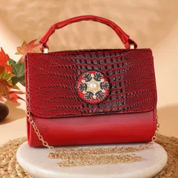 ZEVORA Structured Satchel with Cut Work-picture-15