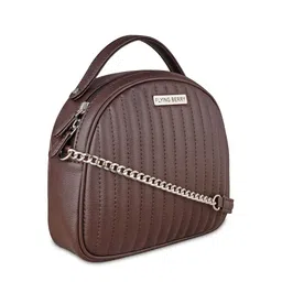 FLYING BERRY PU Structured Handheld Bag With Cut Work image 5