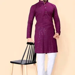 Men Viscose Rayon Kurta Pyjama Set-image-31