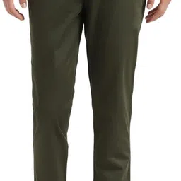 united colors of benetton Men Slim Fit Green Pure Cotton Trousers-picture-15